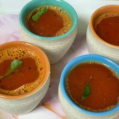 A picture of Beetroot tomato Rasam.