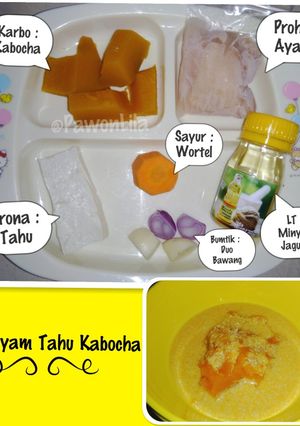 Foto resep MPASI Menu 4⭐ Usia 6 Bulan - Sup Ayam Tahu Kabocha