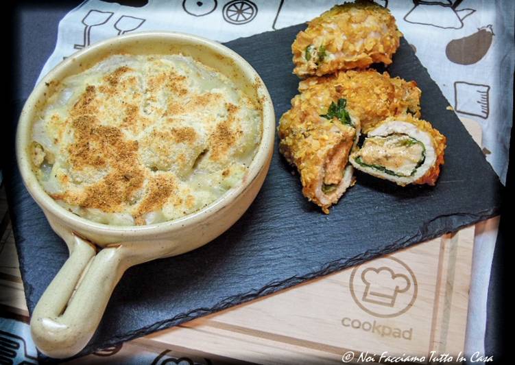 Involtini di pollo farciti con cavolfiori gratinati