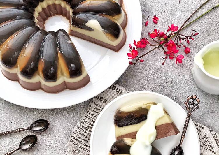 Olahan Puding Coklat Matcha | Bahan Membuat Puding Coklat Matcha Yang Mudah Dan Praktis