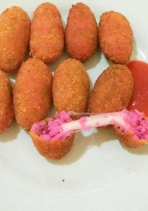 Foto resep Kroket Nasi Pink (buah naga)