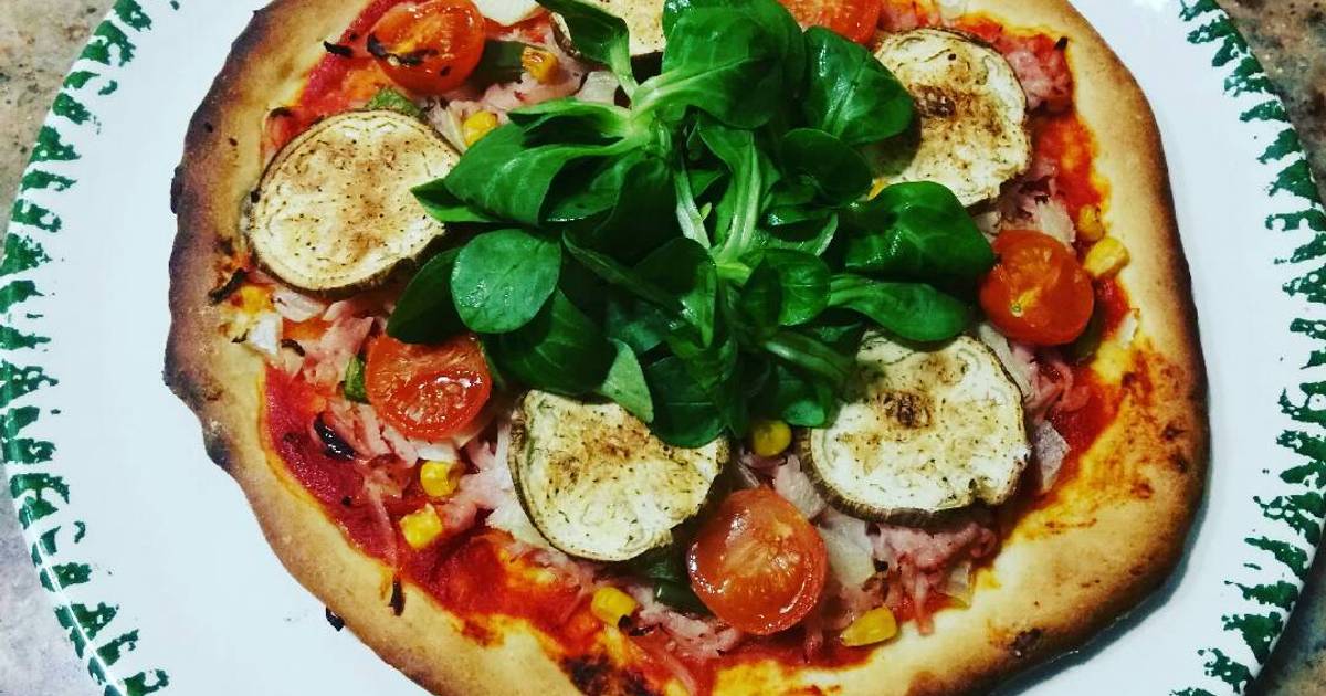 Pizza casera light sin queso Receta de juanbamuller- Cookpad