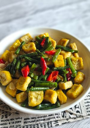 Foto resep Oseng Kacang Panjang Tahu