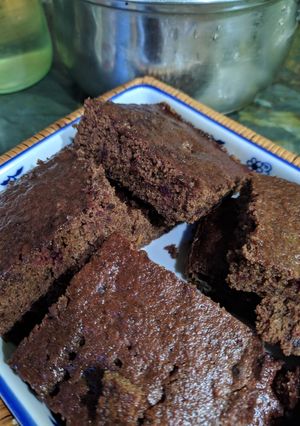 Una foto de Brownies de remolacha sin huevo