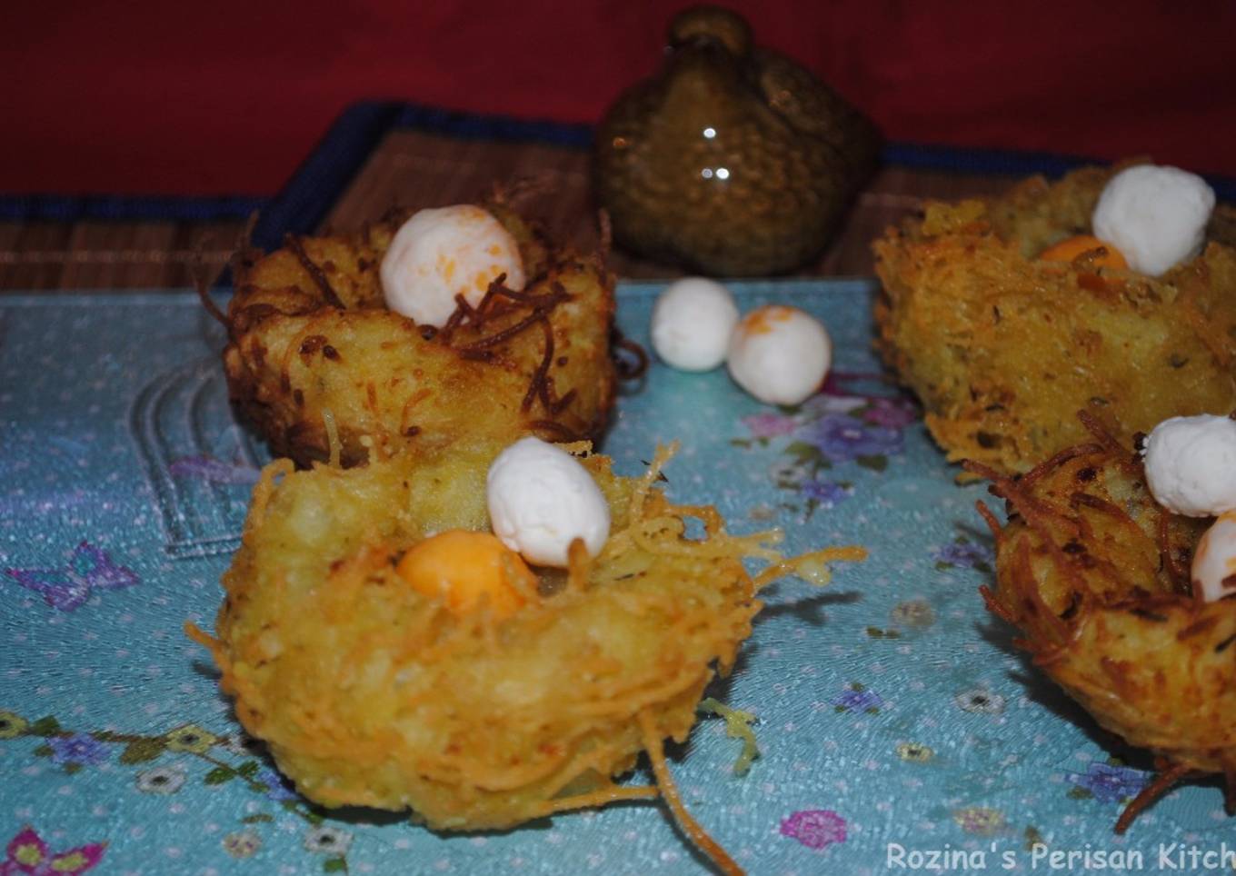 Vermicelli with mashed potatoes at home