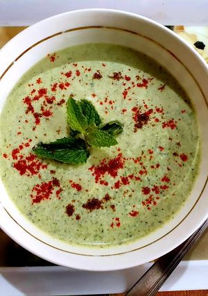A picture of Mint Coriander Raita.