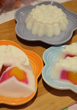 椰汁火龍果蒟蒻果凍月餅 的食譜成品照片