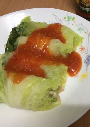 รูปของ ผักกาดขาวห่อหมูสามชั้นนึ่ง