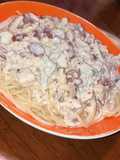 Crema almendras y pollo