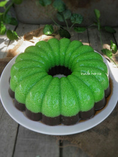 Foto resep Puding lumut pandan cokelat