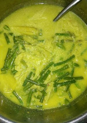Foto resep Gulai santan kacang panjang dan sawi