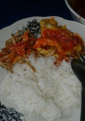 Foto resep Telur & Jamur Asam Manis Pedas Simple Bingits 😂
