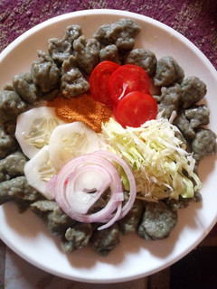 A picture of Danwake with cabbages and chilli.