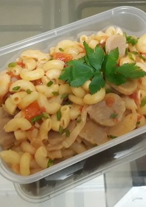 Foto resep Makaroni bakso saus tomat