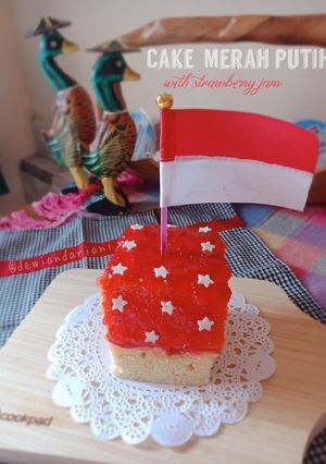 Foto resep Cake Merah Putih with Strawberry Jam