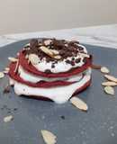 Hotcakes red velvet, opción sana