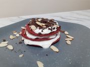 Una foto de red velvet harina avena
