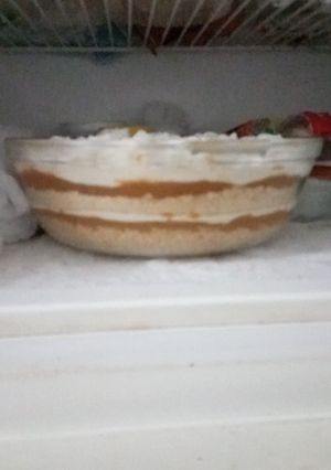 Una foto de Príncipe Humberto.Postre típico de Uruguay