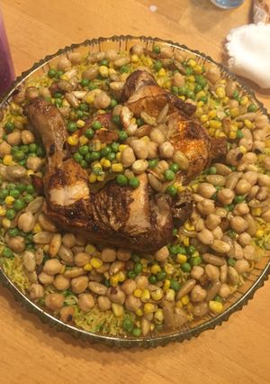 صورة لوصفة ارز بالهيل مع خلطه خضره