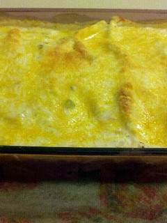 A picture of Sonja's Sour Cream Enchilada Casserole.