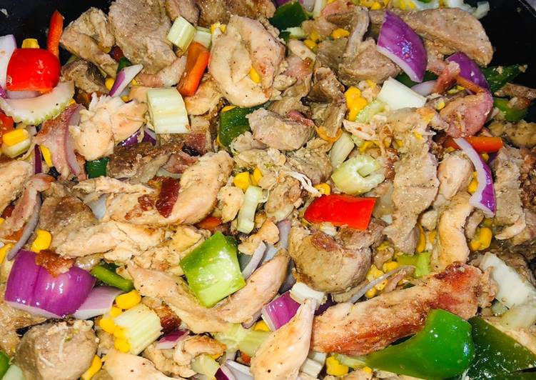 Fajitas de Cerdo y Pollo