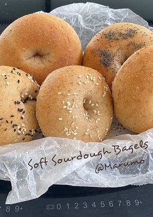 A picture of Soft Sourdough Bagels.