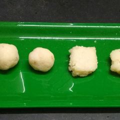 Coconut ladoo and coconut barfi A picture of Coconut ladoo and coconut barfi.