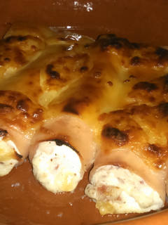 Una foto de Canelones rápidos de pavo, ricotta y jamón