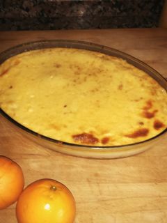 Una foto de Flan de queso mascarpone y naranja