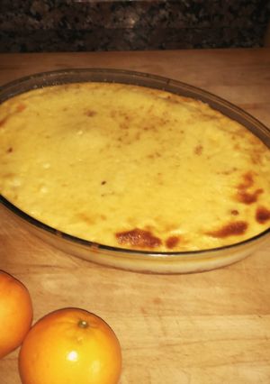 Una foto de Flan de queso mascarpone y naranja
