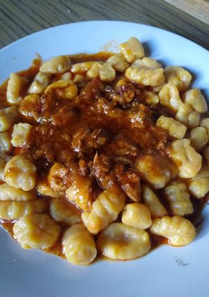 Una foto de Ñoquis de Calabaza, Ricota y Zanahoria