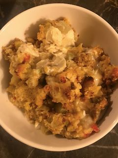 A picture of Chicken and Dressing Casserole.