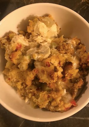 A picture of Chicken and Dressing Casserole.