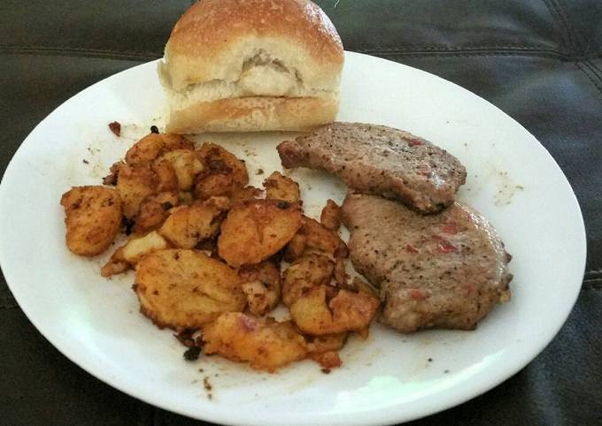 Sweet Porkchops and Savory Potato "Fries"