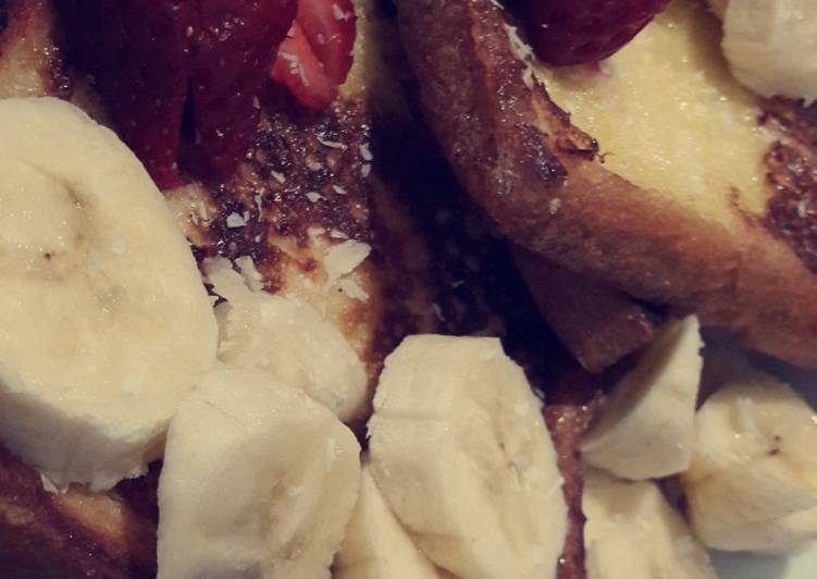 Recette Des Pain perdu avc fraise et banane