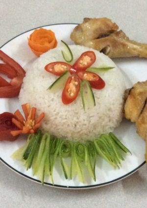 Hình của món Cơm đùi gà.