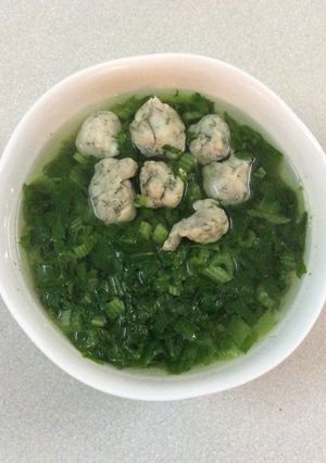 Hình của món Canh cải xanh cá thát lát.