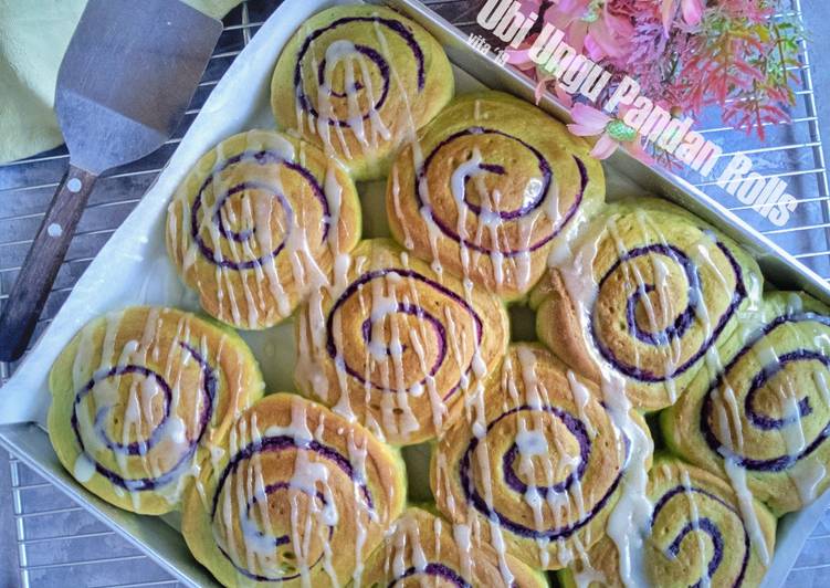 Cara Gampang Menyiapkan Ubi Ungu Pandan Rolls (sangat empuk) Anti Gagal