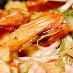 Sweet and sour king prawn stir-fry A picture of Sweet and sour king prawn stir-fry.