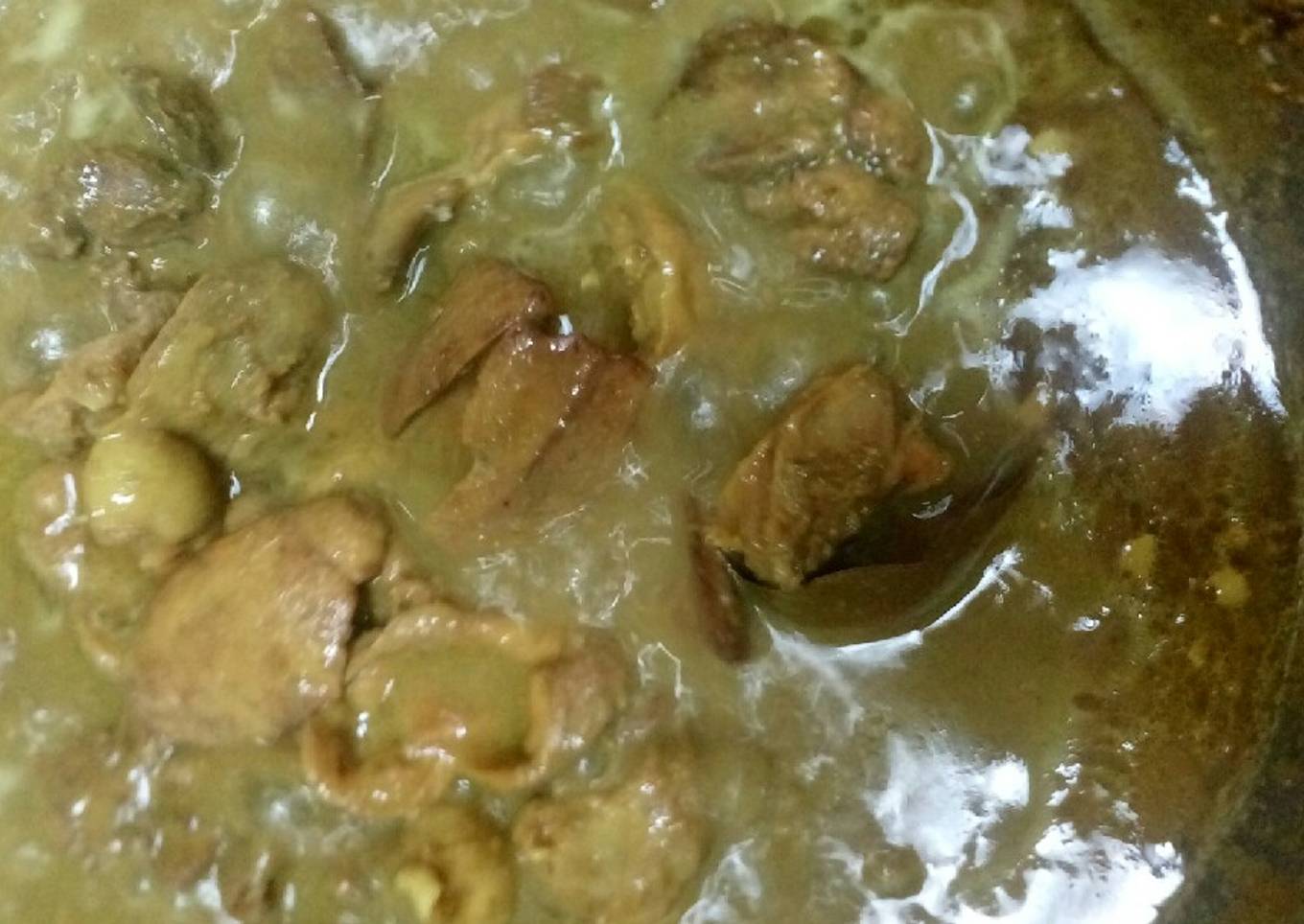 Hati/ati ayam bumbu hitam (seperti nasi bebek)