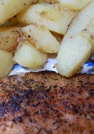 Foto principal de Filetes de trucha con patatas!!🐟😋🍴