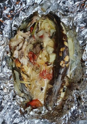 Una foto de Pescado al horno (con lo que hay)