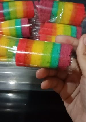 Foto resep Mini Rainbow roll cake - bolu gulung mini
