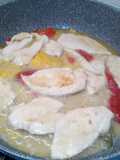 Scaloppine di pollo e peperoni