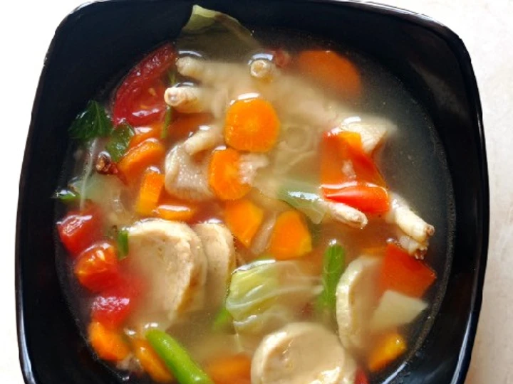 Langkah Mudah untuk Membuat Resep Sayur Sop Ceker Ayam &amp;amp; Bakso Favorit yang Lezat Anti Ribet, Uenak Banget