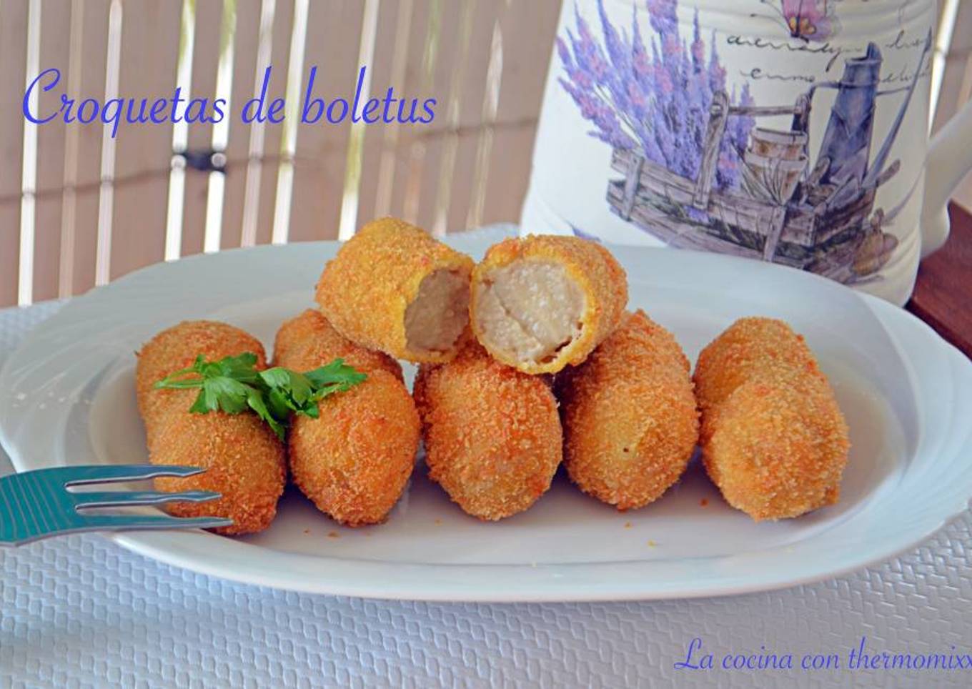 Croquetas de boletus. (Thermomix)