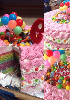 Foto resep 🌈 rainbow cake