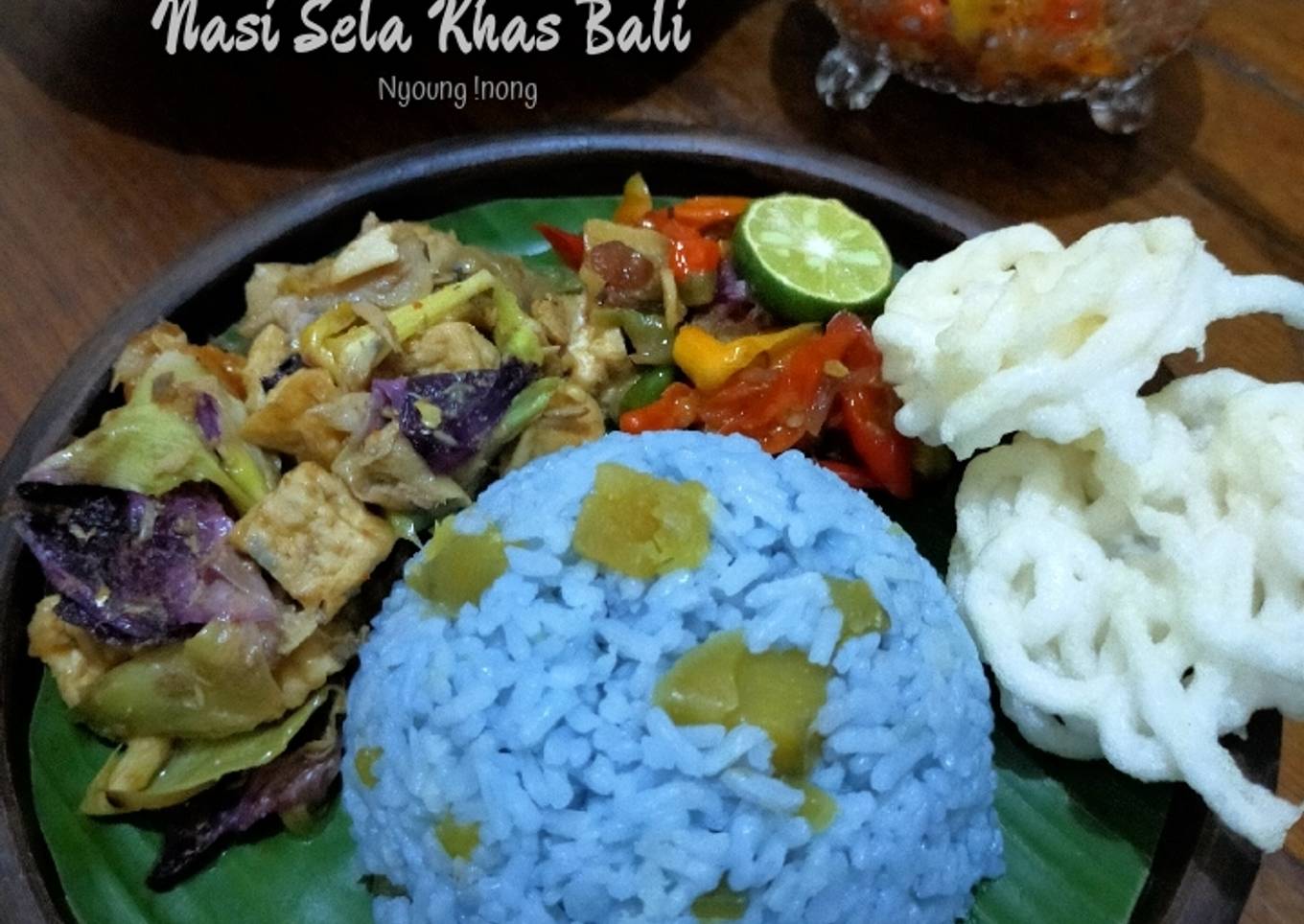 Nasi Sela Bunga Telang Khas Bali