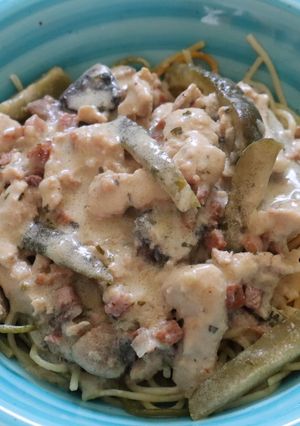Pulykamellfilé Stroganoff módra recept fotója