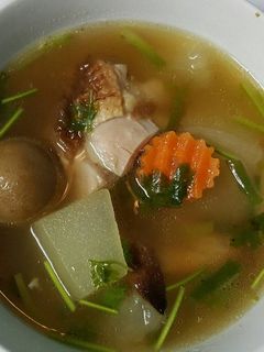 รูปของ ต้มฟักไก่ย่างมะนาวดอง